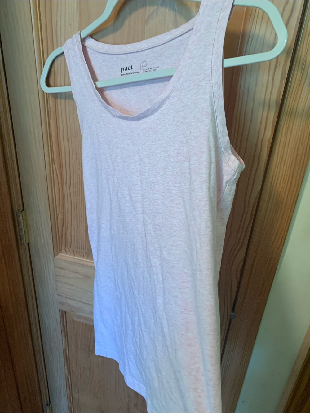 Pact Organic Cotton Heathered Pink Tank - Picture 2 of 4